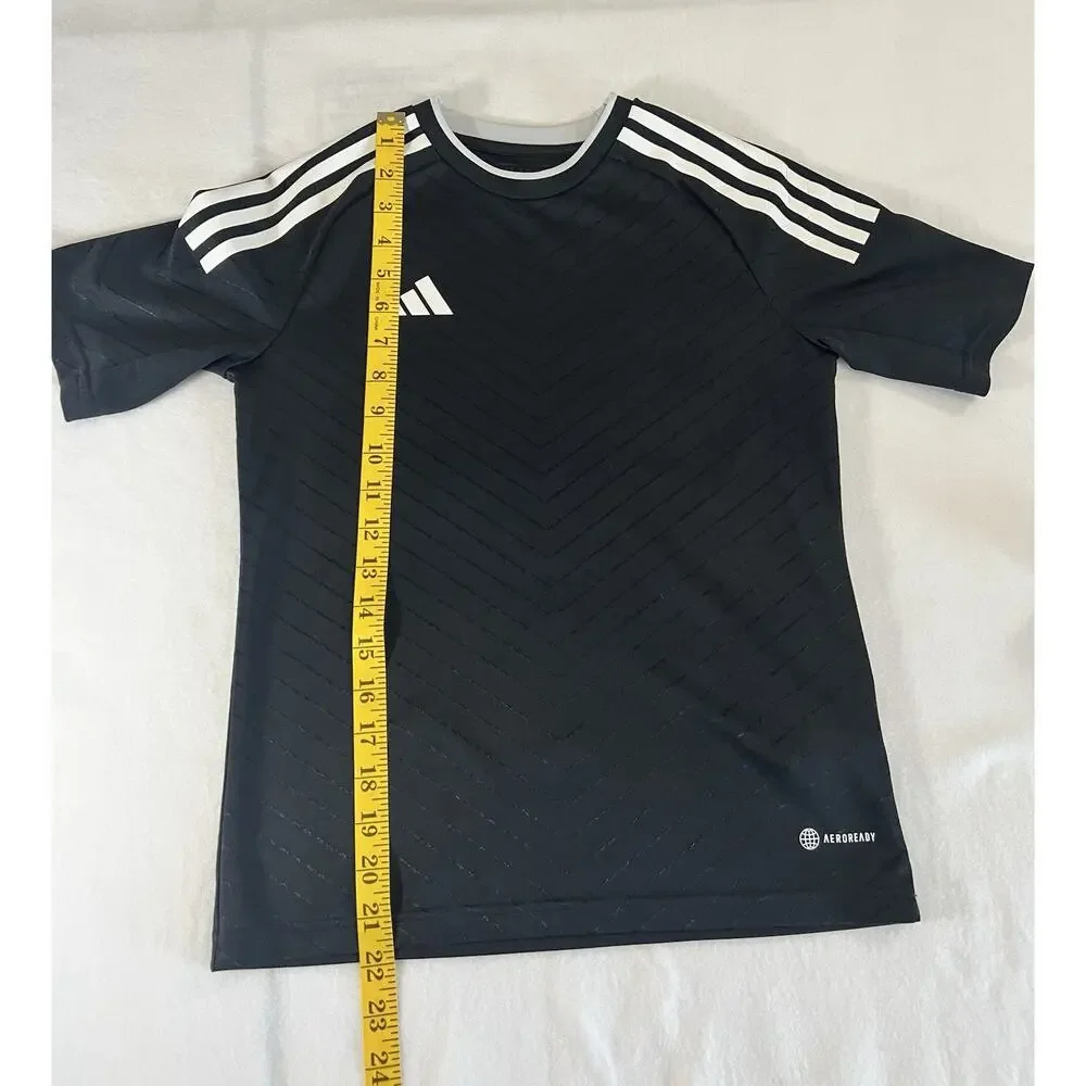 adidas Boys AEROREADY Breathable Jersey T-Shirt Black/White 11-12 Years
